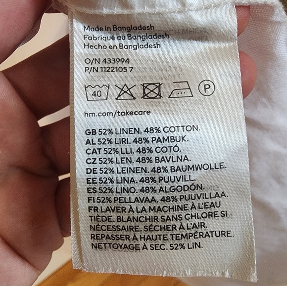 BNWT H&M Linen-Cottom Blend Button Down Shirt, US S - Picture 7 of 13